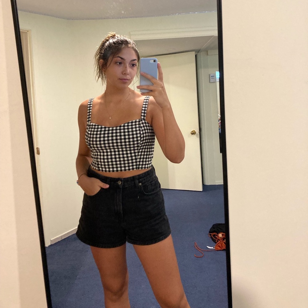 Checkered crop top - worn once